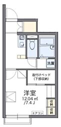 シャルム2 1Kの間取図画像