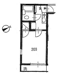 コーポエスペーラ 2階1Kの間取り