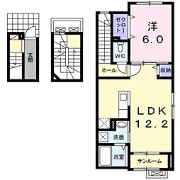 レガーロB 1LDKの間取図画像