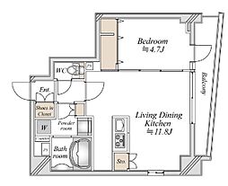 リテラス馬込 5階1LDKの間取り