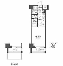 AIFLAT中目黒 2階1Kの間取り