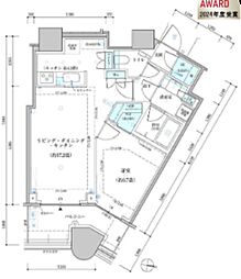 パークタワー勝どきサウス 1LDKの間取図画像