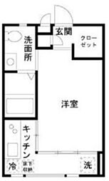 A-style 1Kの間取図画像