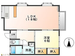 ファミーユ宮下B 1LDKの間取図画像