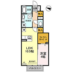 アネックス日前 1階1LDKの間取り