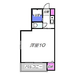 ミドウスジ2 1Kの間取図画像