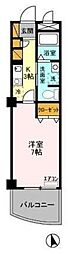 GOTO II 8階1Kの間取り