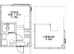 クレール 瑞江 2階ワンルームの間取り