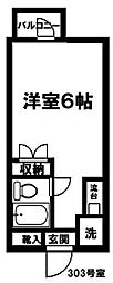 ボヌール冨士 ワンルームの間取図画像