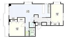 グランドキャッスル学芸大 1階2LDKの間取り