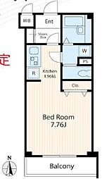 サンジュエル町屋 1Kの間取図画像