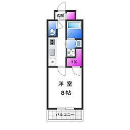 ヴェルテックス 1Kの間取図画像