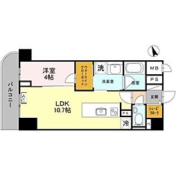 プレミアム菱屋西 1LDKの間取図画像
