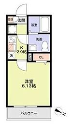 レッツ・ユーノス 1Kの間取図画像