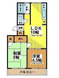 ブラウンハイツ 2LDKの間取図画像