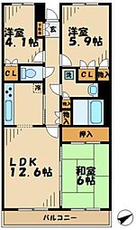 グラン・ヴェルジェ 3LDKの間取図画像
