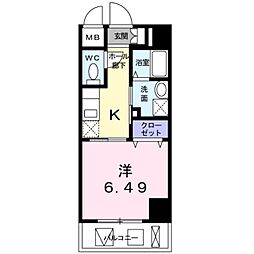 JR横浜線 橋本駅 徒歩6分の賃貸マンション 7階1Kの間取り