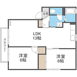 シュトラーレンA 2LDKの間取図画像