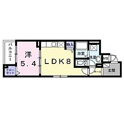 モンテリザイア紀和 1LDKの間取図画像