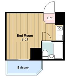 モンレーヴ調布 5階1Kの間取り