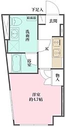 Fika大井町 1階1Kの間取り