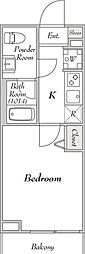 ミリアレジデンス大崎 1Kの間取図画像