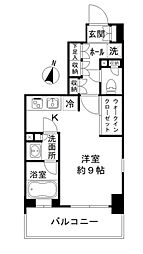 JR総武線 亀戸駅 徒歩3分の賃貸マンション 2階ワンルームの間取り