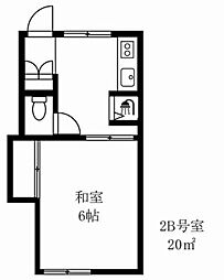 サニーマイホームしおざき 1Kの間取図画像