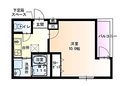 フジパレス浅香駅西 1Kの間取図画像