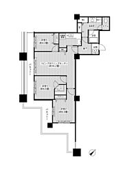 都営大江戸線 月島駅 徒歩8分の賃貸マンション 24階3LDKの間取り