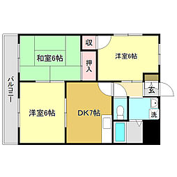 サチ高須 3DKの間取図画像