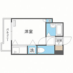モア・フィールド箱崎2 ワンルームの間取図画像