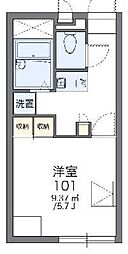 レオパレスホークヒルズ2 1Kの間取図画像