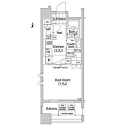コンフォリア笹塚 1Kの間取図画像