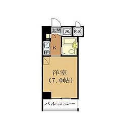 ハーバーヒル大倉山 1Kの間取図画像