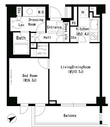 パークアクシス学芸大学 1LDKの間取図画像