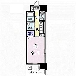 ジェルメ八王子 3階1Kの間取り