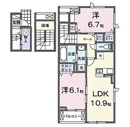 グランメゾン 2LDKの間取図画像