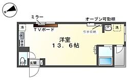 パルティール ワンルームの間取図画像