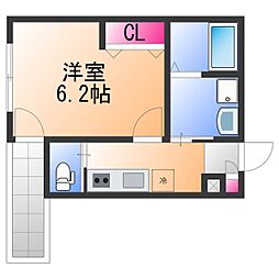 ALEGRIA日根野 1Kの間取図画像