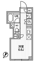 ASTILE幡ヶ谷 2階ワンルームの間取り