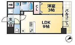 プレサンス神戸水木通ルミエス 1LDKの間取図画像
