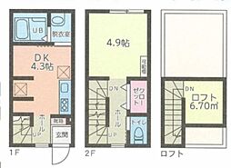 ルナ三軒茶屋 1DKの間取図画像