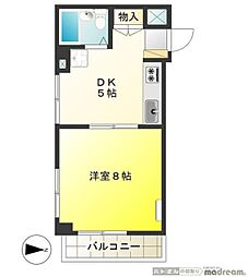 カルム 2階1DKの間取り