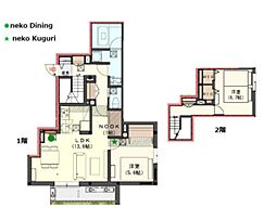 東急大井町線 等々力駅 徒歩16分の賃貸マンション 1階2LDKの間取り