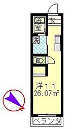 CASAALEGRIA ワンルームの間取図画像