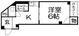 エトワール枚方 1Kの間取図画像