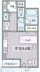 JR中央線 荻窪駅 徒歩9分の賃貸マンション 5階1Kの間取り
