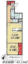 都営新宿線 瑞江駅 徒歩10分の賃貸アパート 3階1LDKの間取り