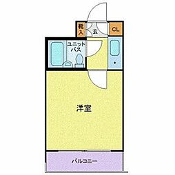 東急多摩川線 鵜の木駅 徒歩3分の賃貸マンション 3階1Kの間取り